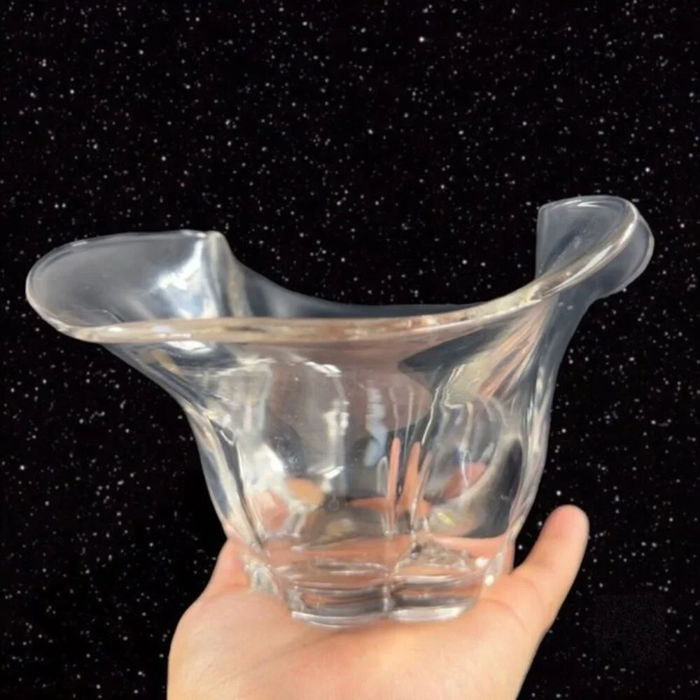 DUNCAN & MILLER Clear Canterbury Centerpiece Crimped Bowl‎ Dish Wavy Top Vintage